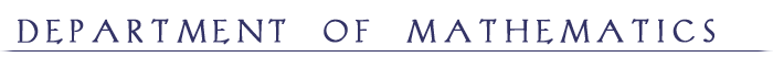 Department of Mathematics